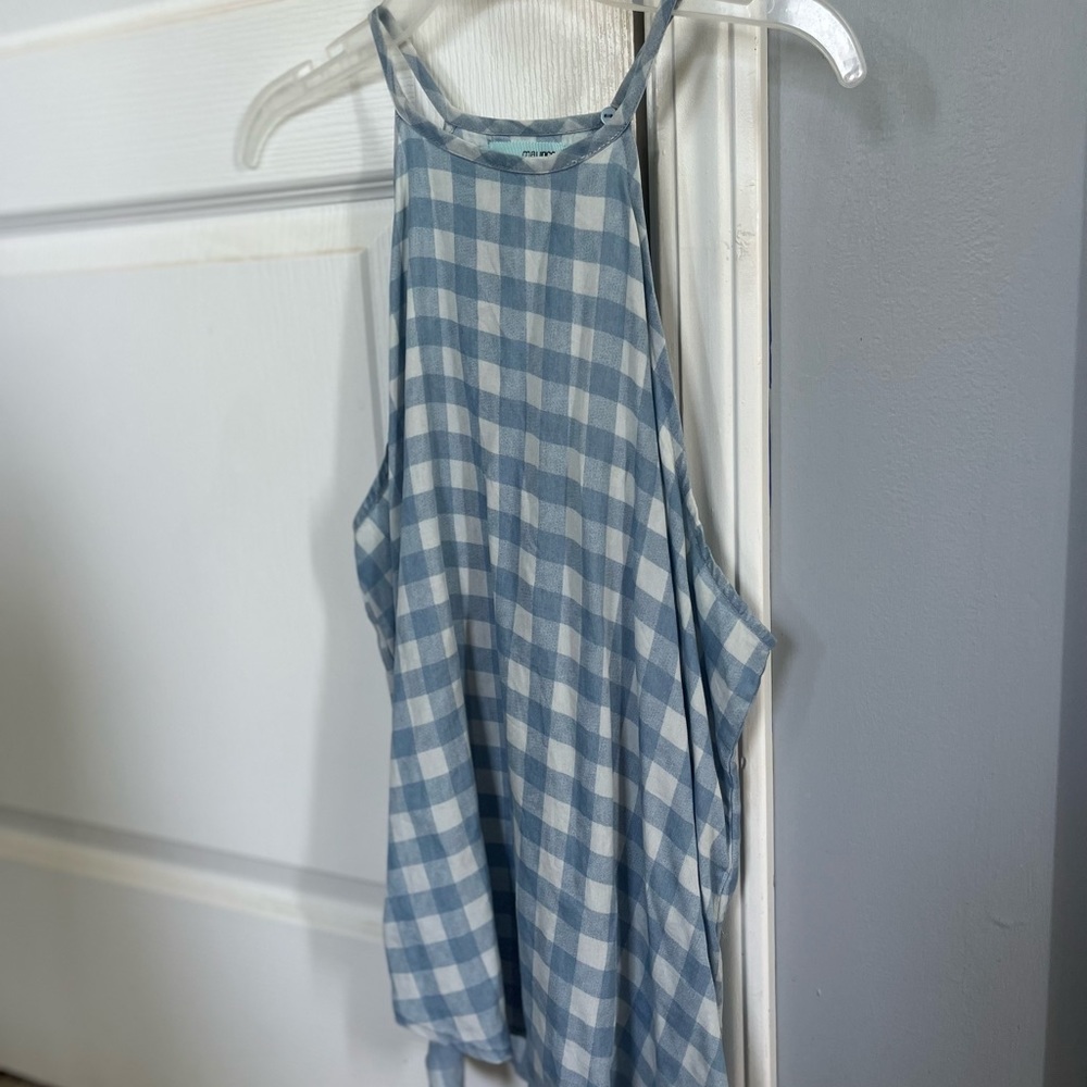 Blue & White Plaid Tank